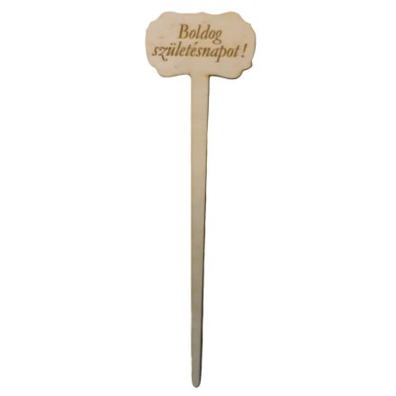 Natúr fa - Beszúrós "Boldog születésnapot!"gravírozott tábla 33cm