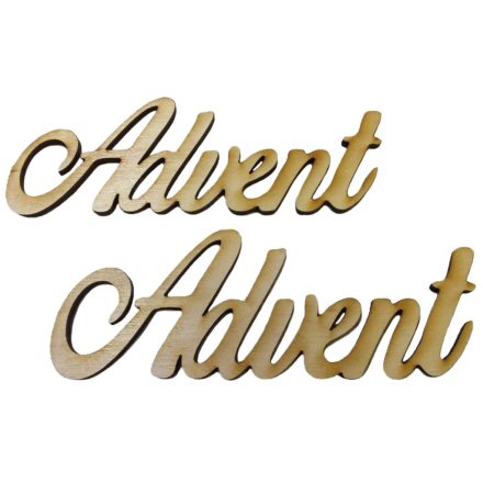 Fa felirat "Advent" 15cm x 5,5cm - natúr 2db/csomag