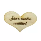 Fa szív "Szívem minden szeretetével" 5cm x 3cm 10db/csomag
