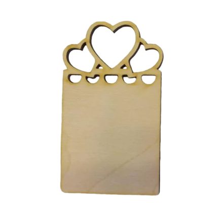Fa üdvözlő kártya szíves 10cm x 6cm 5db/csomag