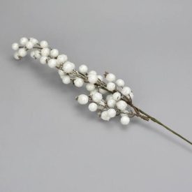 Bogyós ág csillámos fehér 60cm Bogyós ág csillámos fehér 60cm