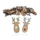 Öntapadós fa rénszarvas fej ezüst aganccsal 6,2cm x 2,9cm