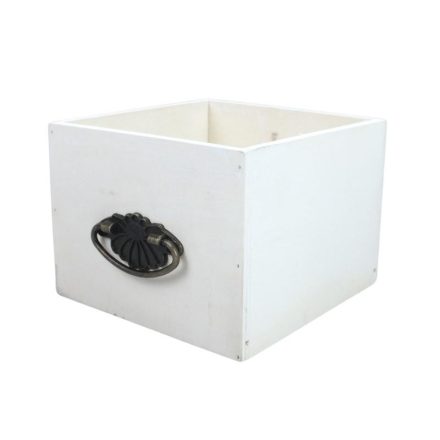 Dekoláda fehér kocka fogantyúval 16x16x12cm