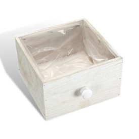 Fehér fa fiók 18cm x 18cm x 10,5cm Fehér fa fiók 18cm x 18cm x 10,5cm