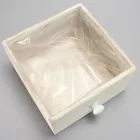 Fehér fa fiók 18cm x 18cm x 10,5cm
