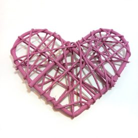 Fonott hálós szív 15cm málna Fonott hálós szív 15cm málna