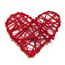 Fonott hálós szív 15cm piros Fonott hálós szív 15cm piros