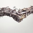 Szív koszorú szürke 15cm