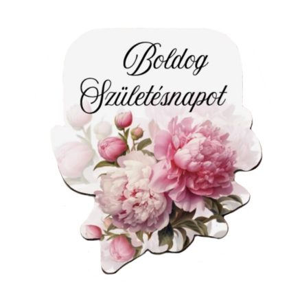 Nyomtatott dekorkarton - Boldog születésnapot virágos tábla - rsz 4db/csom