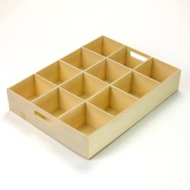 Natúr fa 12 fakkos tároló 24cm x 32cm x 6cm Natúr fa 12 fakkos tároló 24cm x 32cm x 6cm