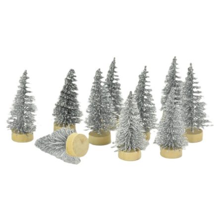 Dekor fenyő ezüst glitteres 4cm 10db/csomag