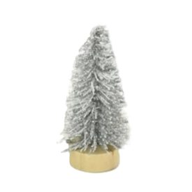 Dekor fenyő ezüst glitteres 4cm Dekor fenyő ezüst glitteres 4cm