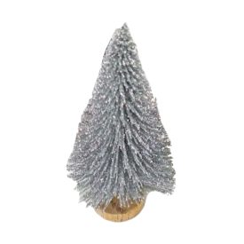 Dekor fenyő ezüst glitteres 12cm Dekor fenyő ezüst glitteres 12cm
