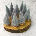 Dekor fenyő ezüst glitteres 12cm