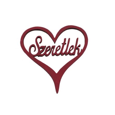 Fa - Szeretlek szívben meggypiros 10cm