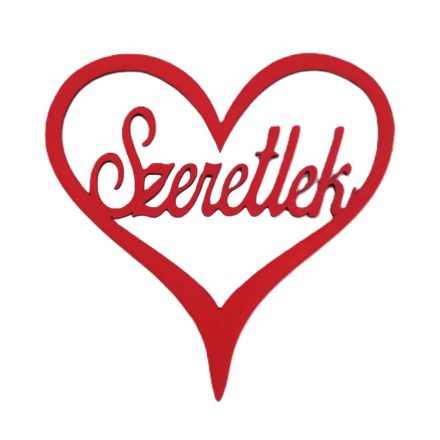 Fa - Szeretlek szívben piros 10cm