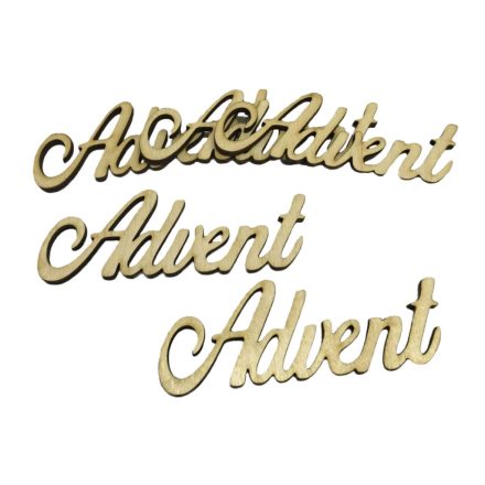 Fa felirat "Advent" 9,5cm x 3cm - natúr 5db/csomag