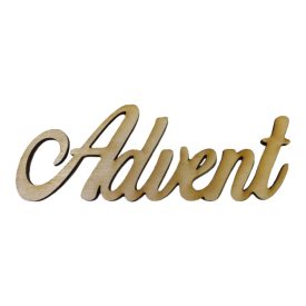 Fa felirat "Advent" 9,5cm x 3cm - natúr Fa felirat "Advent" 9,5cm x 3cm - natúr