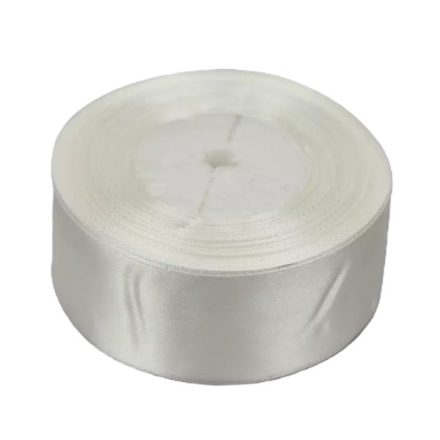 Szatén szalag 4cm fehér 22 méteres tekercs
