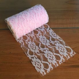 Csipke szalag rózsaszín 9-11cm x 9,3m