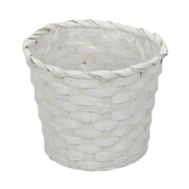 Bambusz kaspó fehér 16cm Bambusz kaspó fehér 16cm