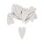 Fehér fa hosszúkás szív 6cm x 3,5cm 15db/csomag