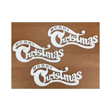 Fa felirat - Merry Christmas  fehér