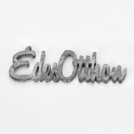 Fa felirat "Édes Otthon" 10cm x 3cm - szürke 6db/csomag