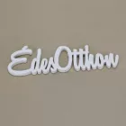 Fa felirat "Édes Otthon" 15cm x 4,5cm - fehér