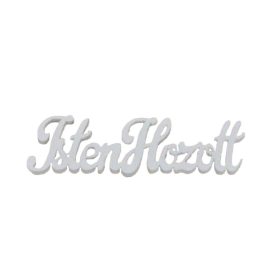 Fa felirat "Isten hozott" 10cm x 3cm - fehér Fa felirat "Isten hozott" 10cm x 3cm - fehér