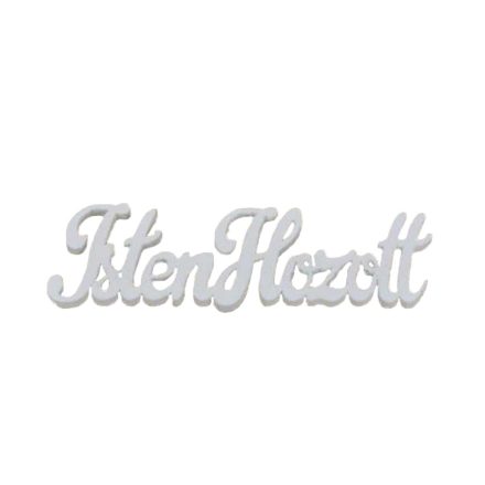 Fa felirat "Isten hozott" 10cm x 3cm - fehér