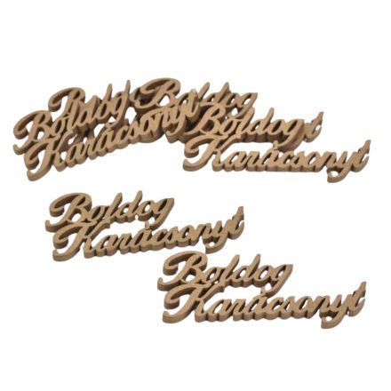 Fa felirat "Boldog Karácsonyt" 10cm x 4cm - arany 6db/csomag