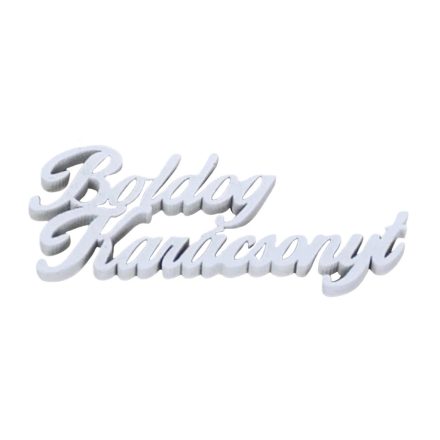 Fa felirat "Boldog Karácsonyt" 10cm x 4cm - fehér