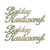 Fa felirat "Boldog Karácsonyt" 15cm x 7cm - zöldarany 2db/csomag