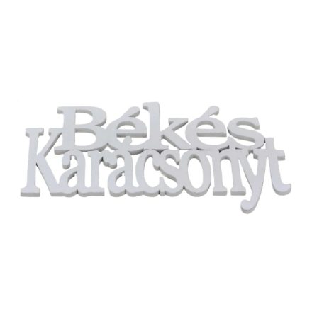 Fa felirat "Békés Karácsonyt" 14cm x 8cm - fehér