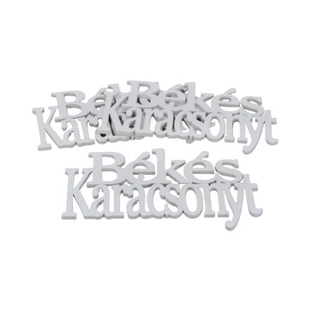Fa felirat "Békés Karácsonyt" 21cm x 12cm - fehér 3db/csomag