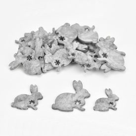 Kivágott fa nyuszik - szürke -30db Kivágott fa nyuszik - szürke -30db