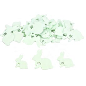 Kivágott fa nyuszik - világoszöld -30db Kivágott fa nyuszik - világoszöld -30db