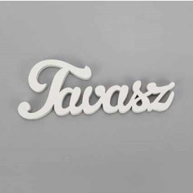 Fa felirat "Tavasz" 9cm x 3,5cm - fehér Fa felirat "Tavasz" 9cm x 3,5cm - fehér