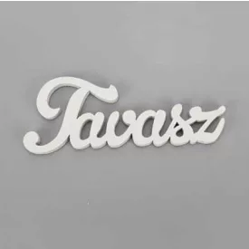 Fa felirat "Tavasz" 9cm x 3,5cm - fehér