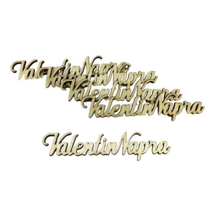 Natúr fa - " Valentin Napra" felirat 10cm 5db/csomag