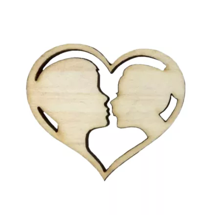 Fa szív arcokkal 5cm
