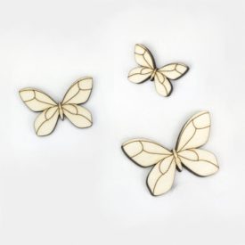 Fa figura csomag - Erdei lepke 3 darabos csomag Fa figura csomag - Erdei lepke 3 darabos csomag