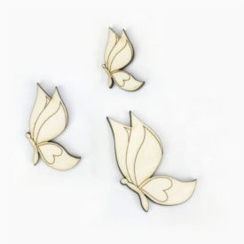 Fa figura csomag - Szív szárnyú lepke 3 darabos csomag Fa figura csomag - Szív szárnyú lepke 3 darabos csomag