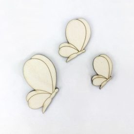 Fa figura csomag - Kerek szárnyú lepke 3 darabos csomag Fa figura csomag - Kerek szárnyú lepke 3 darabos csomag