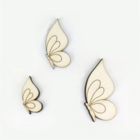 Fa figura csomag - Íves szárnyú lepke 3 darabos csomag Fa figura csomag - Íves szárnyú lepke 3 darabos csomag