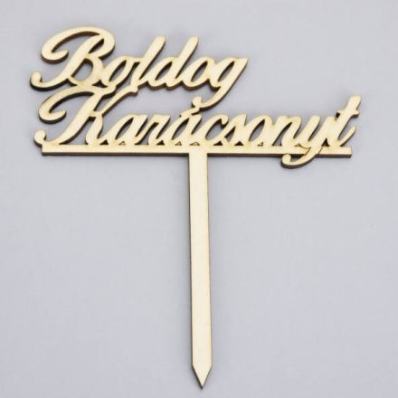 Beszúrós fa felirat "Boldog Karácsonyt" 12cm x 14cm