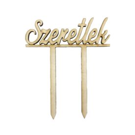 Beszúrós fa felirat "Szeretlek" 10cm x 12cm Beszúrós fa felirat "Szeretlek" 10cm x 12cm