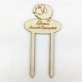 Beszúrós fa bárányos "Kellemes húsvéti ünnepeket" 7cm   Beszúrós fa bárányos "Kellemes húsvéti ünnepeket" 7cm