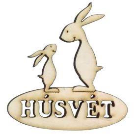 Natúr fa nyuszi apa-fia 7,5cm Natúr fa nyuszi apa-fia 7,5cm